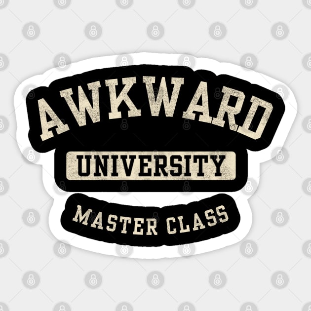 Awkward University Master Class – Introvert College Parody Sticker by Stylecombinator